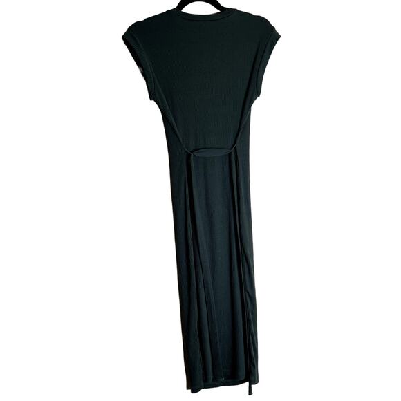 Alya Rib Knit sweater Dress Women Green Size Small Stretch Cap Sleeve Business - Picture 2 of 8